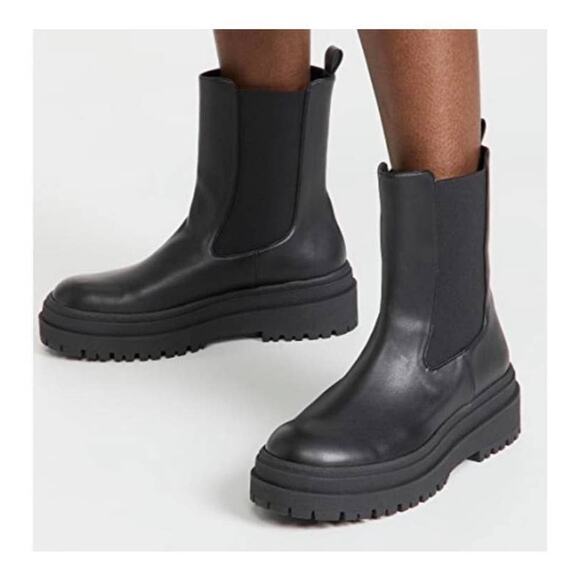 Good American Leather Chelsea Pull On Boot Black Women's 5.5 NIB GA036V-X - Picture 5 of 8